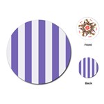 Vertical Stripes - White and Ube Violet Playing Cards (Round)