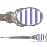 Vertical Stripes - White and Ube Violet Letter Opener