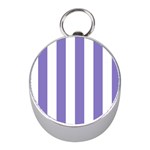 Vertical Stripes - White and Ube Violet Silver Compass (Mini)
