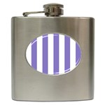 Vertical Stripes - White and Ube Violet Hip Flask (6 oz)