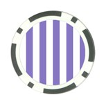 Vertical Stripes - White and Ube Violet Poker Chip Card Guard (10 pack)