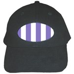Vertical Stripes - White and Ube Violet Black Cap