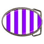 Vertical Stripes - White and Violet Belt Buckle