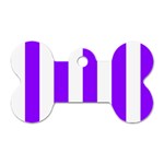 Vertical Stripes - White and Violet Dog Tag Bone (Two Sides)