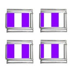 Vertical Stripes - White and Violet 9mm Italian Charm (4 pack)