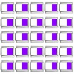 Vertical Stripes - White and Violet 9mm Italian Charm (25 pack)