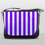 Vertical Stripes - White and Violet Messenger Bag