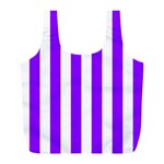 Vertical Stripes - White and Violet Full Print Recycle Bag (L)