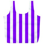 Vertical Stripes - White and Violet Full Print Recycle Bag (XL)