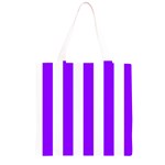 Vertical Stripes - White and Violet Grocery Light Tote Bag