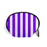 Vertical Stripes - White and Violet Accessory Pouch (Small)