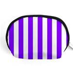 Vertical Stripes - White and Violet Accessory Pouch (Medium)