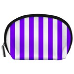 Vertical Stripes - White and Violet Accessory Pouch (Large)