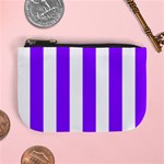 Vertical Stripes - White and Violet Mini Coin Purse