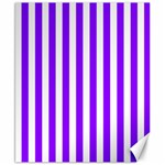 Vertical Stripes - White and Violet Canvas 8  x 10 