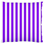 Vertical Stripes - White and Violet Large Flano Cushion Case (One Side)