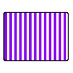 Vertical Stripes - White and Violet Fleece Blanket (Small) (One Side)