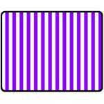 Vertical Stripes - White and Violet Double Sided Fleece Blanket (Medium) (Two Sides)