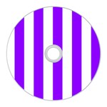 Vertical Stripes - White and Violet CD Wall Clock