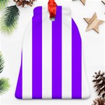 Vertical Stripes - White and Violet Bell Ornament (Two Sides)