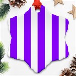 Vertical Stripes - White and Violet Snowflake Ornament (Two Sides)