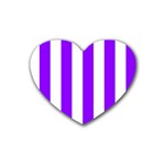 Vertical Stripes - White and Violet Heart Coaster (4 pack)
