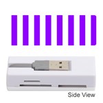 Vertical Stripes - White and Violet Memory Card Reader (Stick)