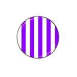 Vertical Stripes - White and Violet Hat Clip Ball Marker (10 pack)