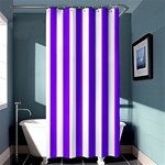 Vertical Stripes - White and Violet Shower Curtain 36  x 72  (Stall)