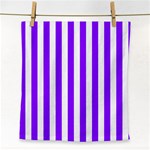 Vertical Stripes - White and Violet Face Towel