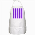 Vertical Stripes - White and Violet BBQ Apron