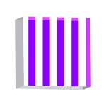 Vertical Stripes - White and Violet 4 x 4  Acrylic Photo Block