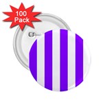 Vertical Stripes - White and Violet 2.25  Button (100 pack)