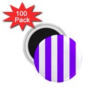 Vertical Stripes - White and Violet 1.75  Magnet (100 pack)