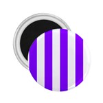 Vertical Stripes - White and Violet 2.25  Magnet