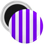Vertical Stripes - White and Violet 3  Magnet