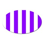 Vertical Stripes - White and Violet Magnet (Oval)