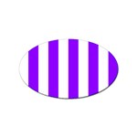 Vertical Stripes - White and Violet Sticker Oval (10 pack)