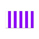 Vertical Stripes - White and Violet Sticker (Rectangular)