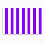 Vertical Stripes - White and Violet Postcard 4  x 6 