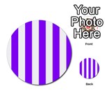Vertical Stripes - White and Violet Multi-purpose Cards (Round)