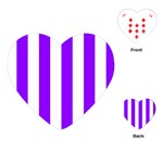 Vertical Stripes - White and Violet Playing Cards (Heart)