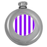 Vertical Stripes - White and Violet Hip Flask (5 oz)
