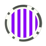 Vertical Stripes - White and Violet Poker Chip Card Guard