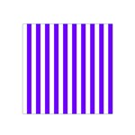 Vertical Stripes - White and Indigo Violet Satin Bandana Scarf