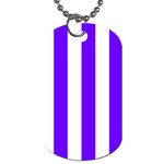 Vertical Stripes - White and Indigo Violet Dog Tag (Two Sides)
