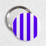 Vertical Stripes - White and Indigo Violet 2.25  Handbag Mirror