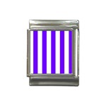 Vertical Stripes - White and Indigo Violet Italian Charm (13mm)
