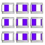 Vertical Stripes - White and Indigo Violet 9mm Italian Charm (9 pack)