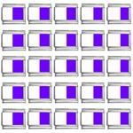 Vertical Stripes - White and Indigo Violet 9mm Italian Charm (25 pack)